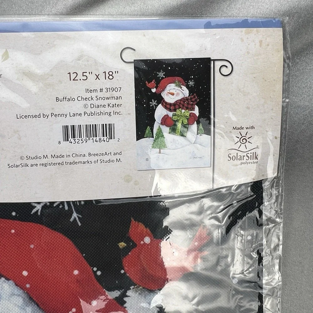 BreezeArt Studio M Buffalo Snowman Premium Garden Flag 12.5